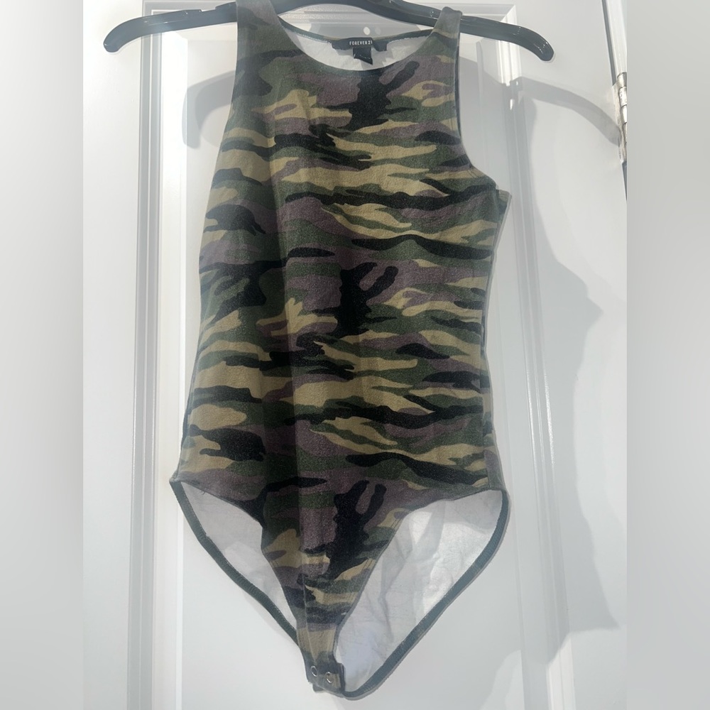 Camo print bodysuit